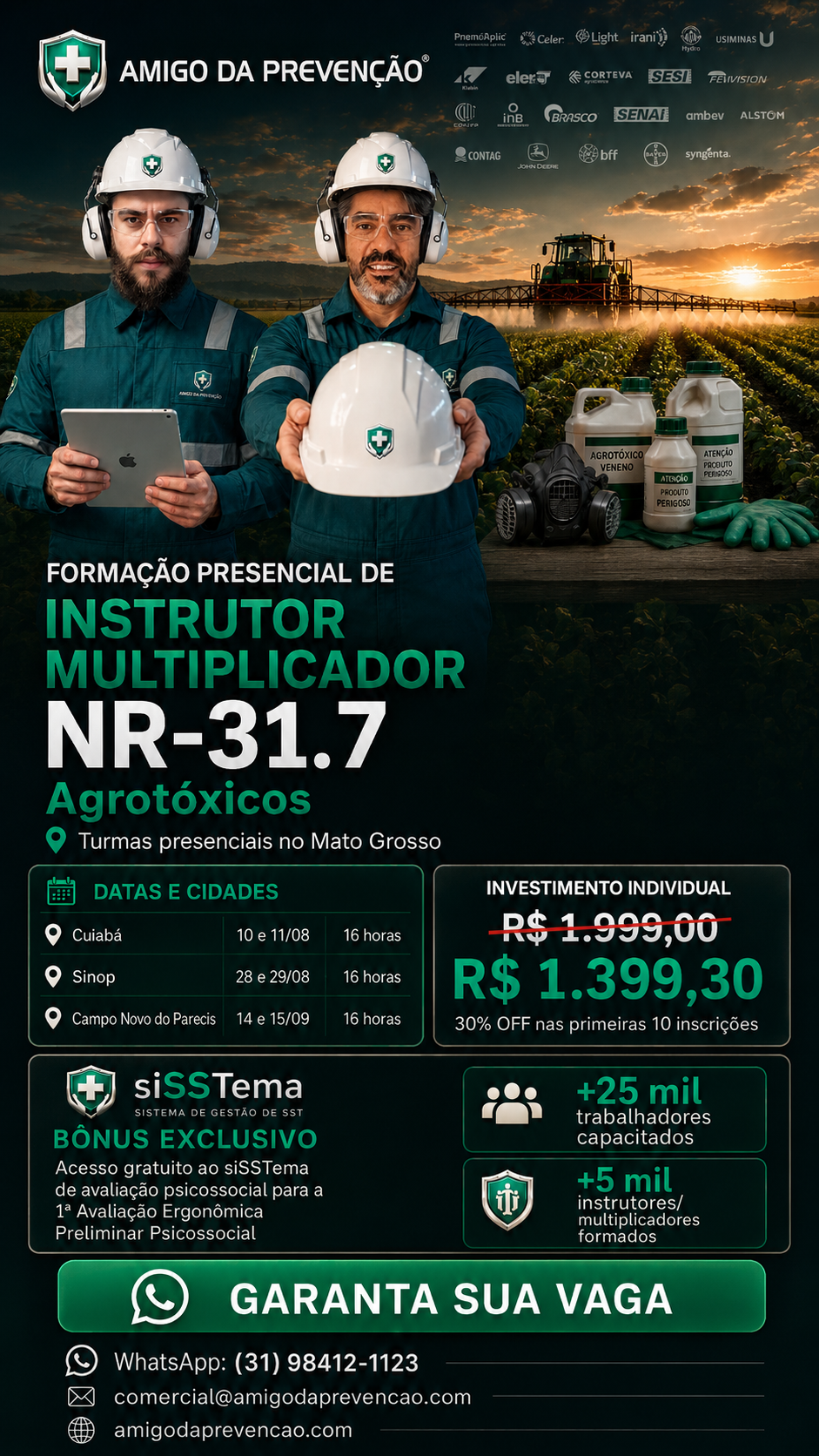 Cartaz da formação NR-31.7 — Instrutor Multiplicador NR-31.7
