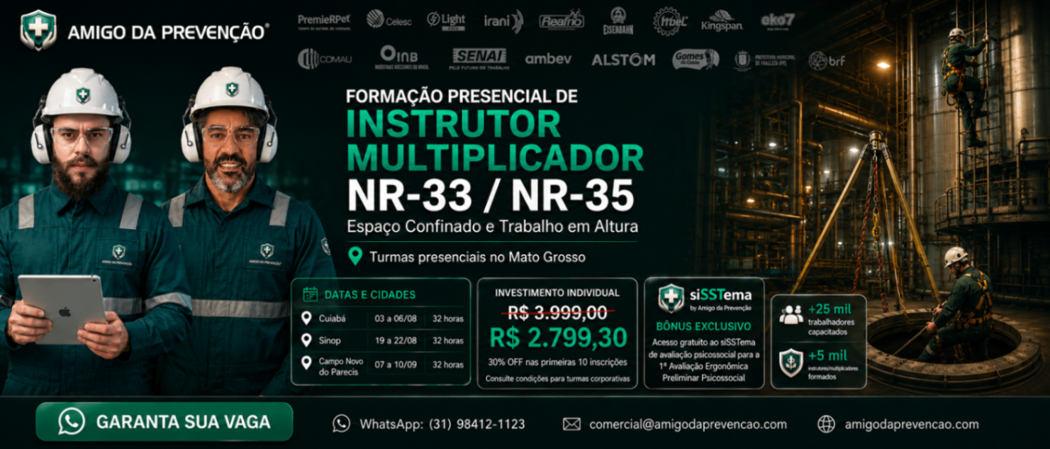 Formação presencial NR-33 / NR-35 — Combo Instrutor NR-33 + NR-35