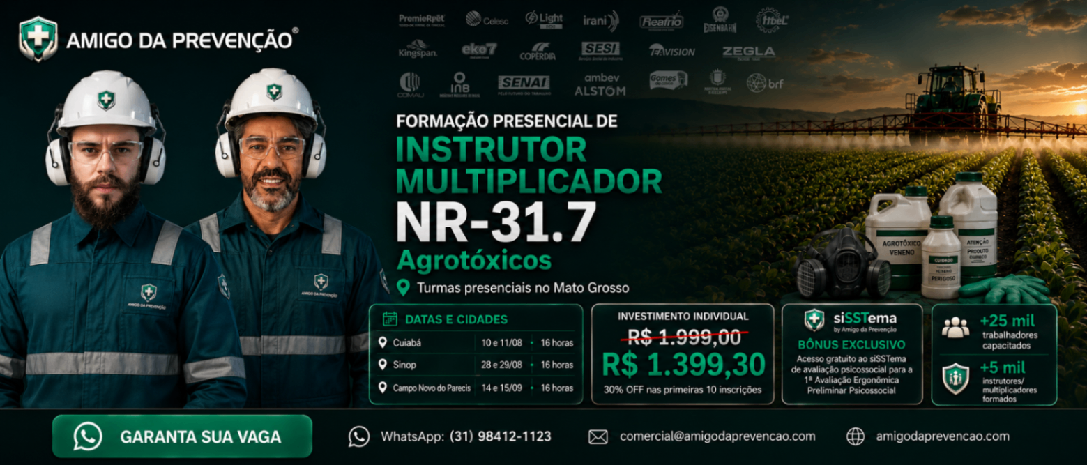 Formação presencial NR-31.7 — Instrutor Multiplicador NR-31.7