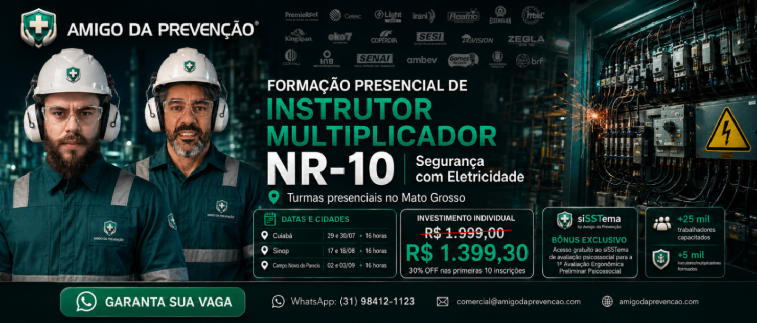 Formação presencial NR-10 — Instrutor Multiplicador NR-10