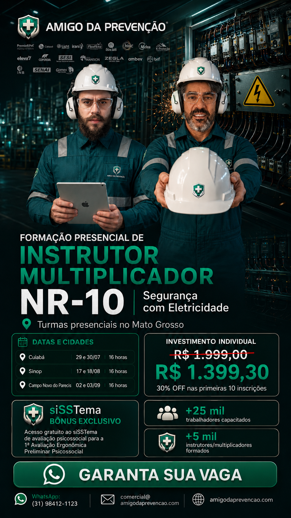 Cartaz da formação NR-10 — Instrutor Multiplicador NR-10